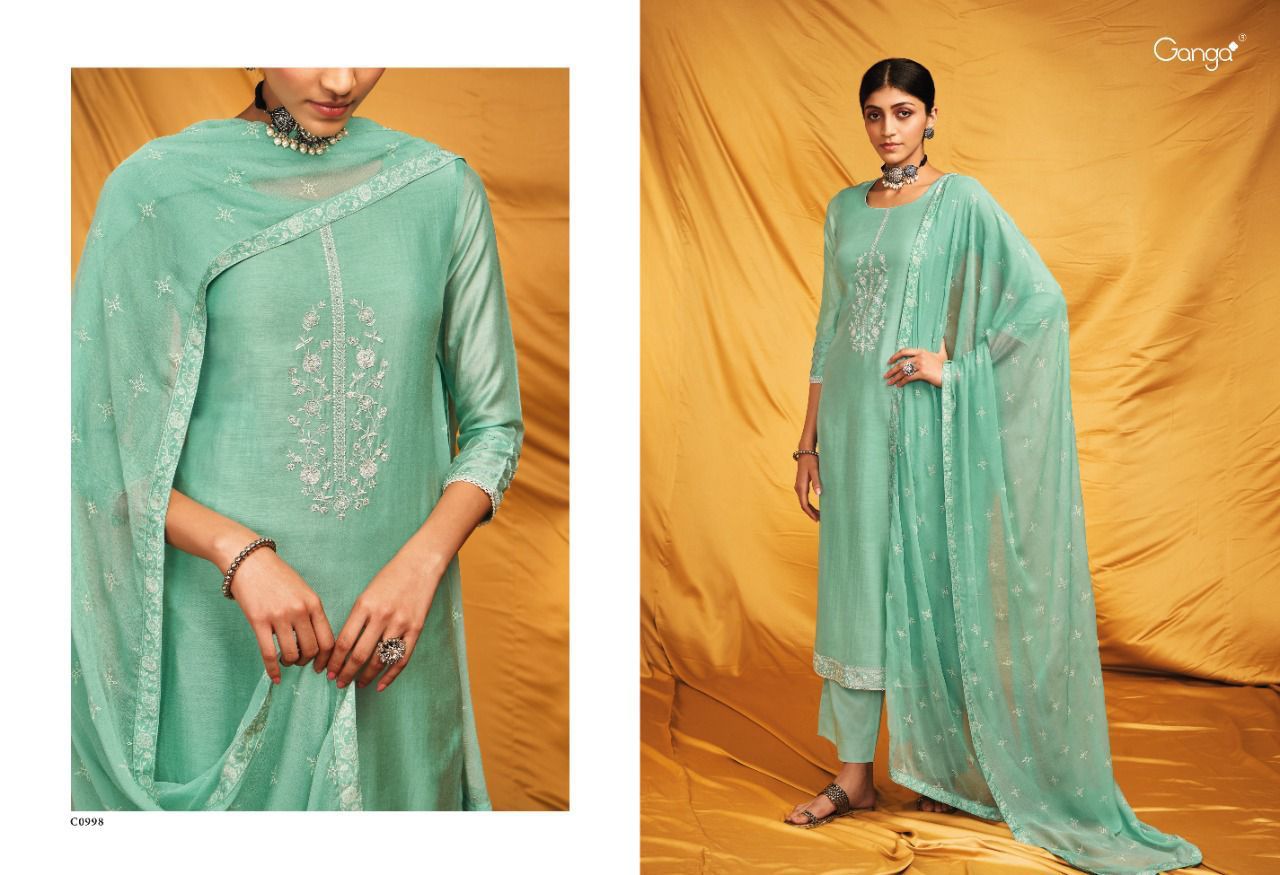 Ganga Ruhi Designer Dress Material Catalog Lowest Price